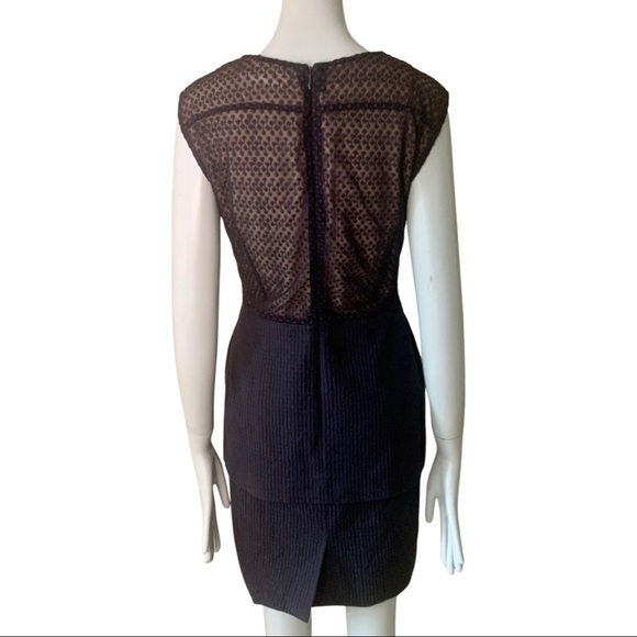 O’2ND Peplum Embroidered Sheer Sleeveless Blue Dress Size 8 - Picture 9 of 15